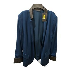Investment Blazer, jacket, suit separates, cardigan open, faux leather accents